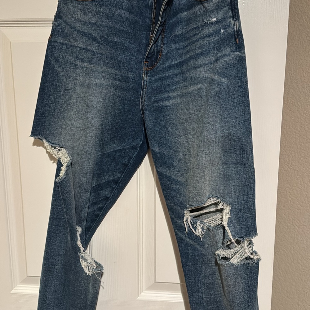 American Eagle Outfitters Distressed Dark Blue Ripped Jeans
